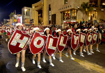 Performers march during the 75th Annual Hollywood Christmas Parade in Hollywood city, California, the United States, Nov. 26, 2006.